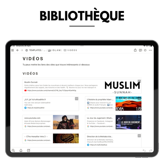 ISLAM PLANNER - Organise ton apprentissage de la religion