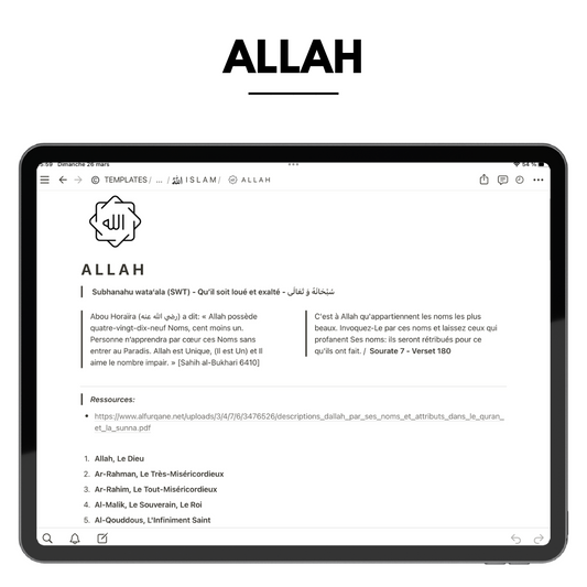 ISLAM PLANNER - Organise ton apprentissage de la religion